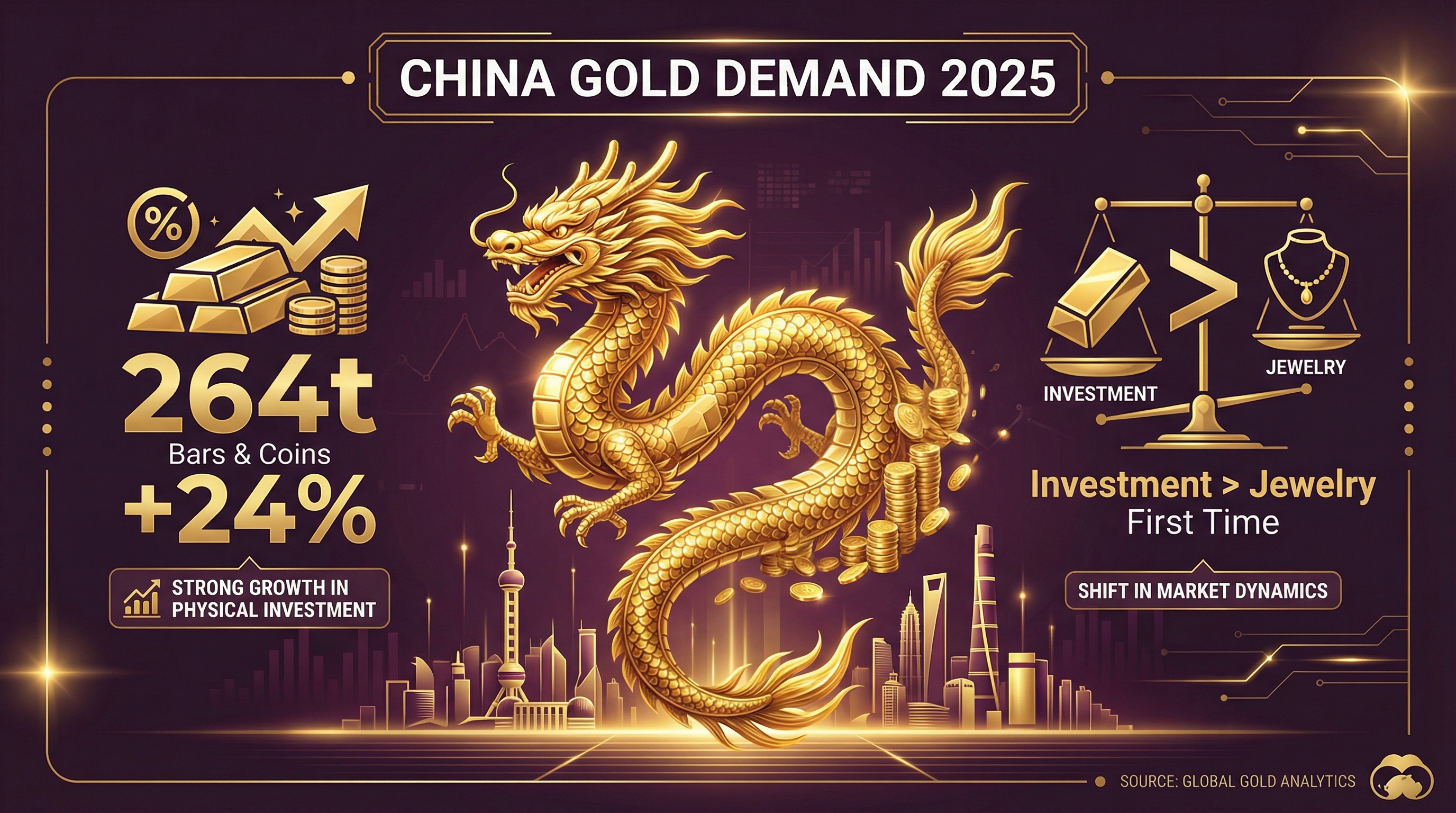 China Gold Demand 2025: Investment Overtakes Jewelry for First Time in History
