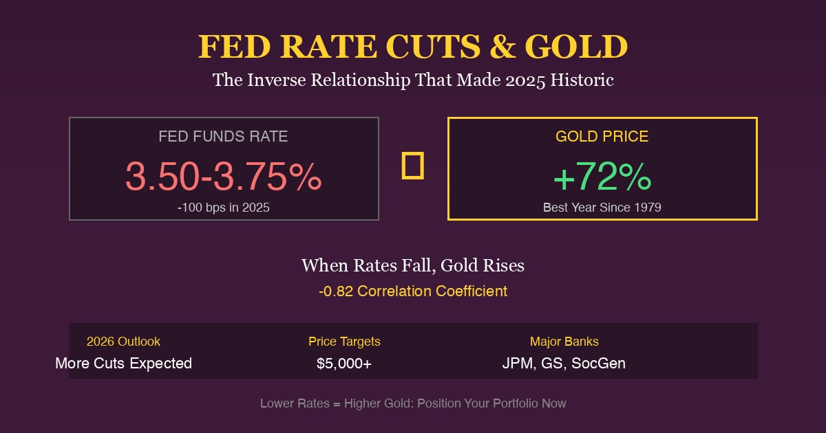 Fed Rate Cuts and Gold's 72% Rally: Why Lower Rates Mean Higher Gold Prices in 2026