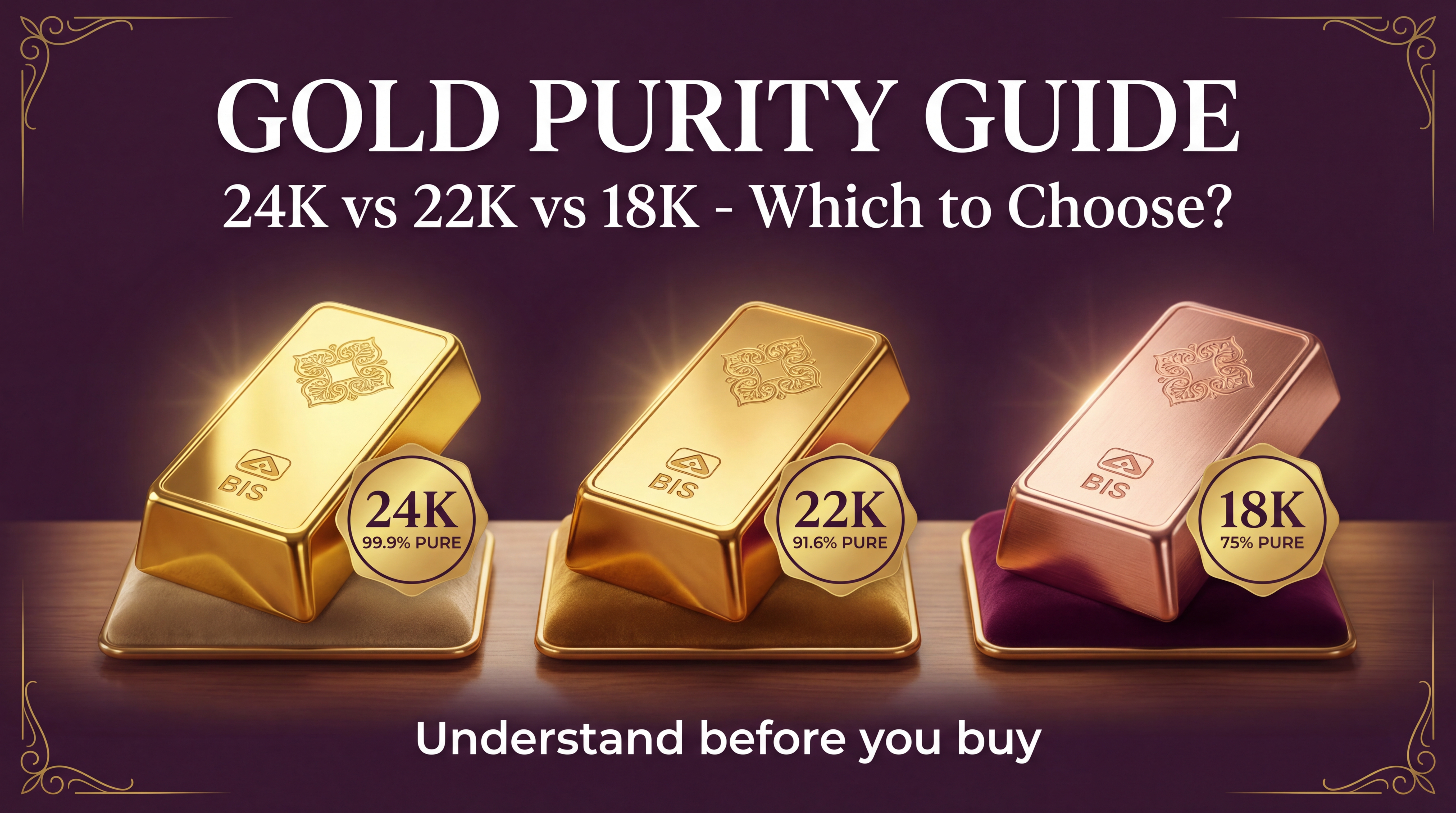 Gold Purity Guide: 24K vs 22K vs 18K - Which Karat Should You Buy in 2025?