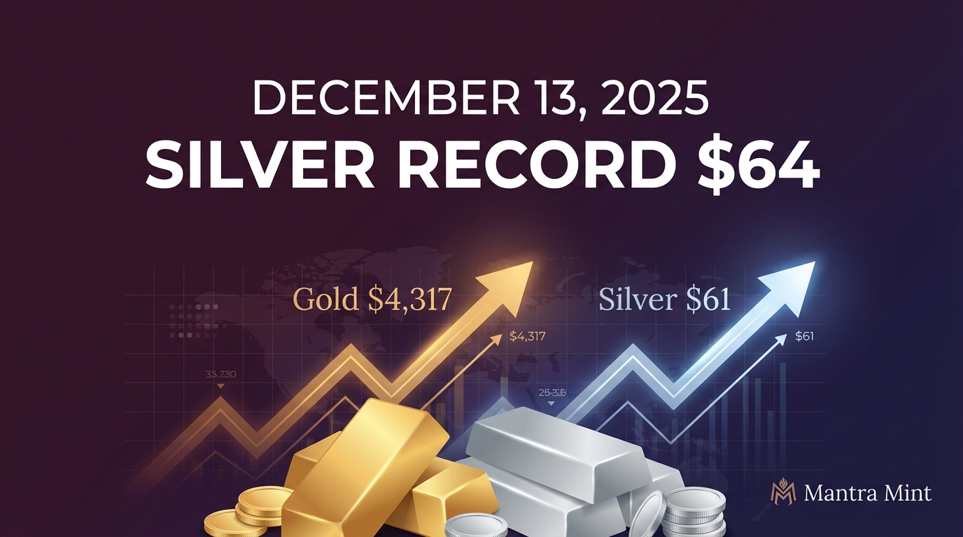 Gold & Silver Prices Today: December 13, 2025 - Silver Tests Record $64 as Fed Cuts Fuel Rally