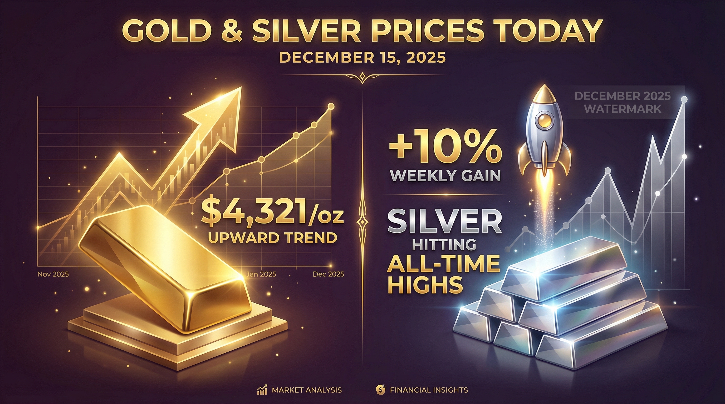 Gold & Silver Prices Today: December 15, 2025 - Silver's Historic 10% Weekly Surge