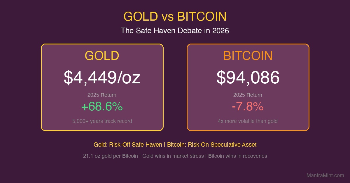Gold vs Bitcoin: The Safe Haven Debate in 2026